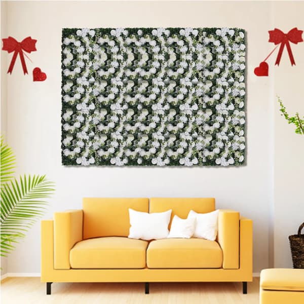Kunstig Blomsterpanel, Elegant Dekor, DIY Venlig,grøn