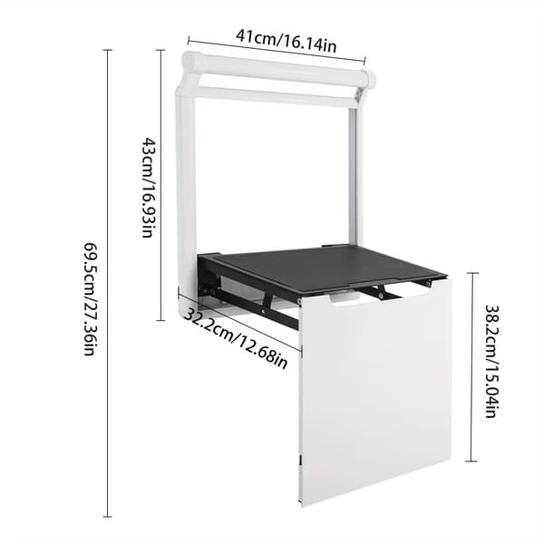 Duschstol, Fällbar Design, Bekväm Dämpad Sittplats,Vit