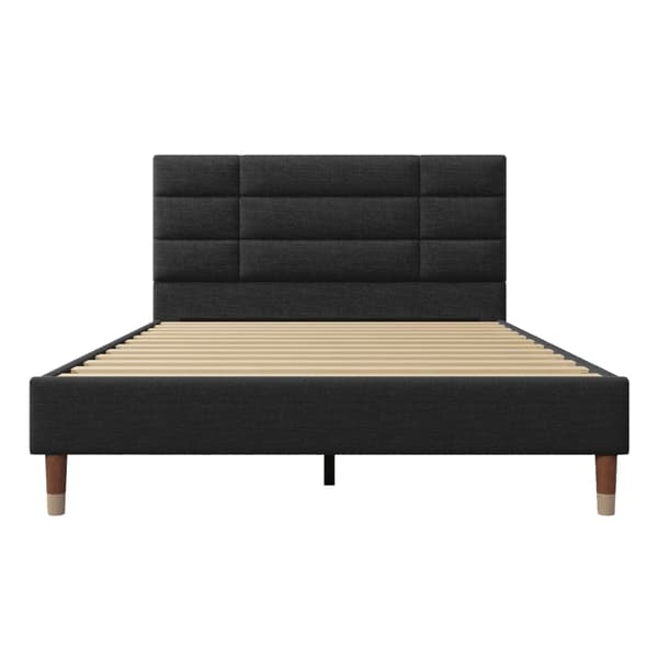 Polstret Seng, Moderne Stil, Robust Konstruktion,sort, 140x200cm-a
