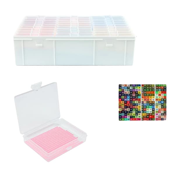 Diamantmålning Brickset, 30 Delar, Ideal för Hantverksförvaring,30Pcs Boxed Tray