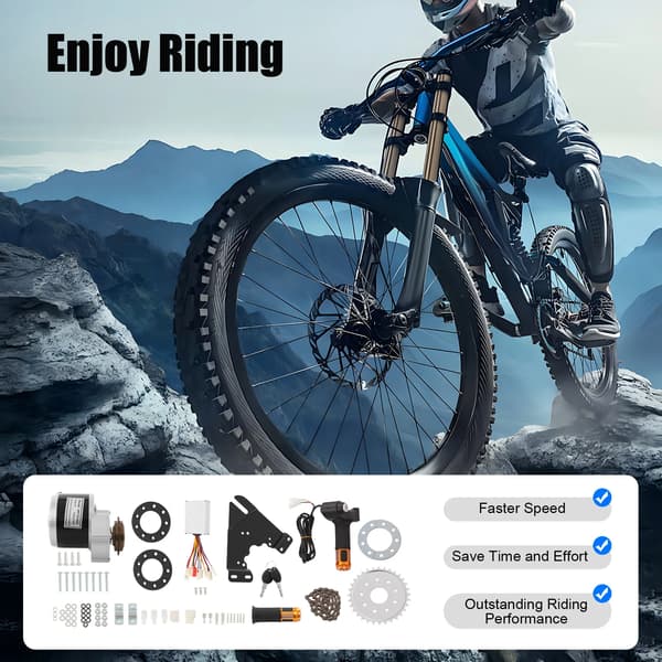 Elcykelkonverteringskit, 250W Borstad Motor, LED-display,vit
