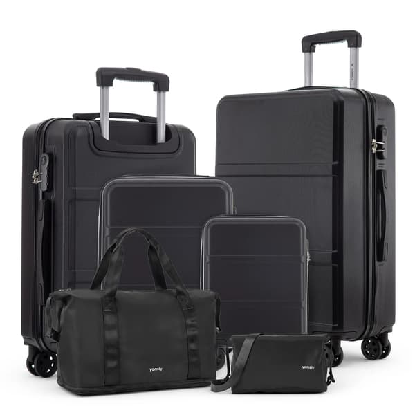 Kuffertsæt, Holdbart Materiale, Ergonomisk Design,Sort (16+20+24+28 tommer)