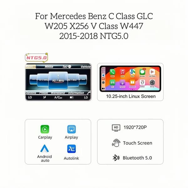 Multimedia Touchscreen, Android Auto, CarPlay Kompatibilitet,10.25 C Klasse NTG5.0