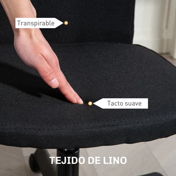Kontorstol, Ergonomisk Design, Justerbar Højde,Sort