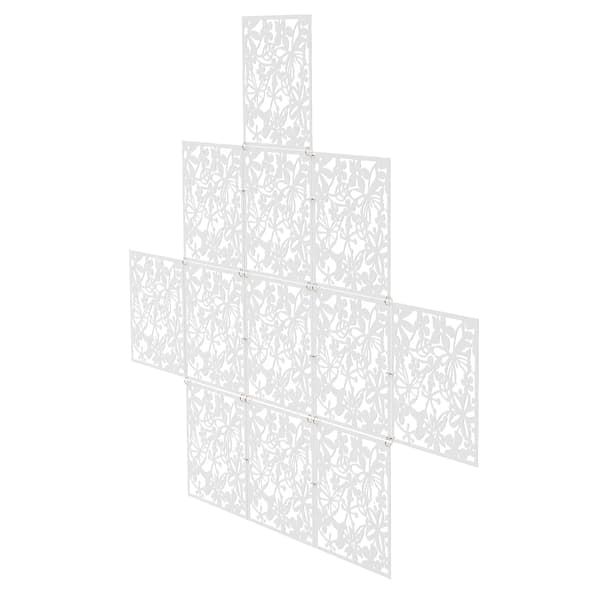Rummdivider, 12 paneler, huludskæringsdesign,HVID