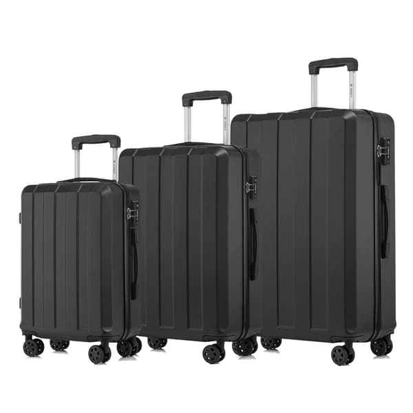 Bagagesæt, Letvægts, TSA-lås,Sort (20+24+28 tommer)