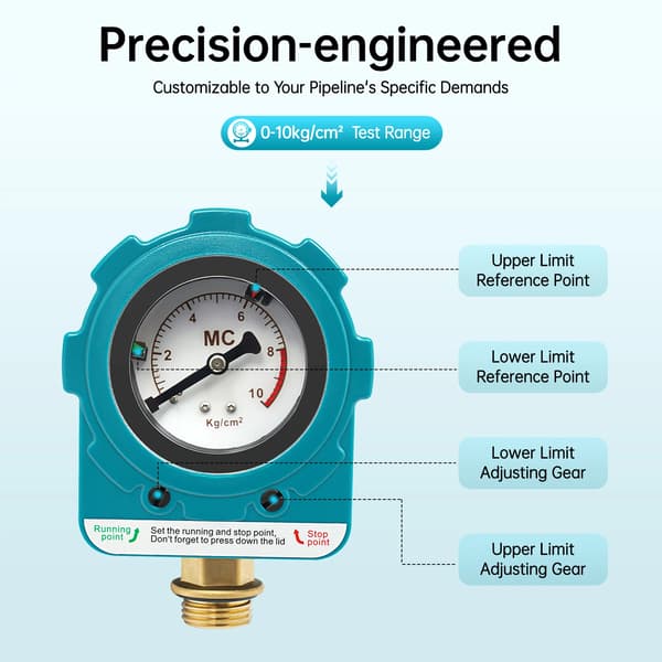 Pumptryckbrytare, Intelligent Sensor, Vattentålig Design,Blå
