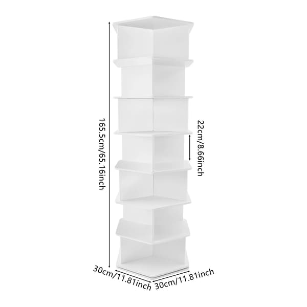 Sko Display Rack, 7-Lags Organizer, 360° Rotation,HVID