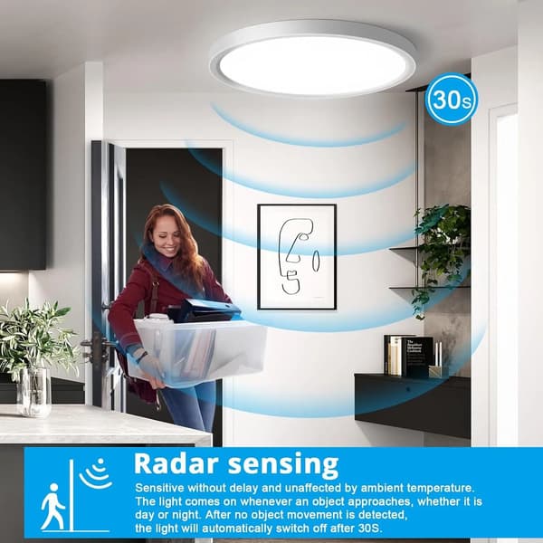 Loftlampe, Bevægelsessensor, Energi Effektiv,HVID, 1PC, ændrebar, 16-20W
