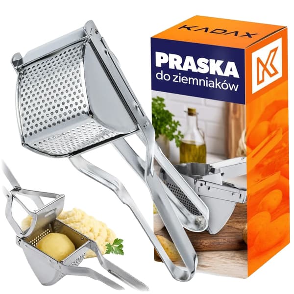 Potatispress, Hållbar Rostfritt Stål, Ergonomiska Handtag,Silver