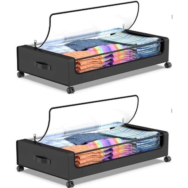 Underbed Förvaringslåda, Stor Kapacitet, Lätt Att Flytta,2pcs
