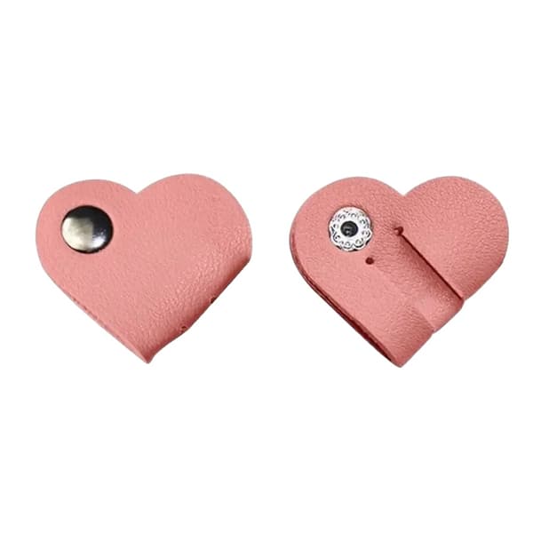 Kabelorganisator, Hjerteformet Design, Sæt af 10,pink