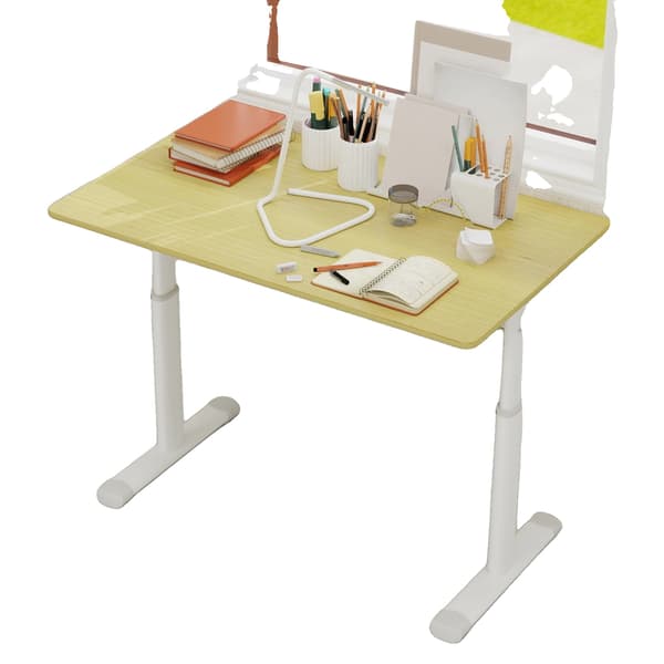 Stående Skrivebord, Håndsving Justerbart, Kompakt Design,Træ