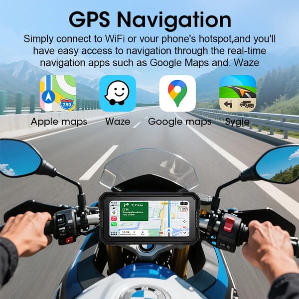 Motorcykel Navigationsdisplay, Vandtæt, Dual Bluetooth Forbindelse,6,25 tommer