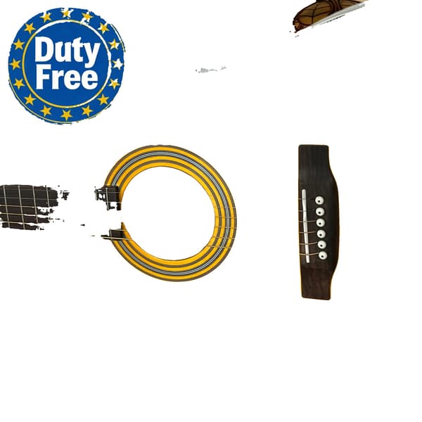 Gitarr, rosenträshals, fast stall,GUL
