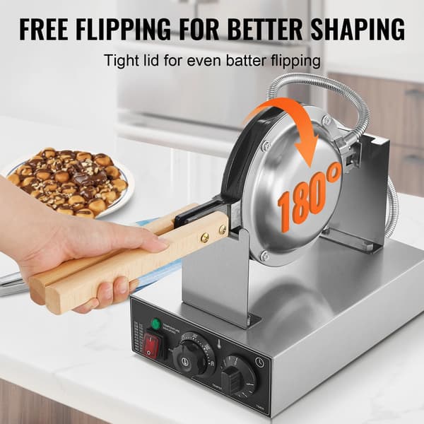 Bubble Waffle Maskin, Rotationsfunktion, Temperaturkontroll,1400W