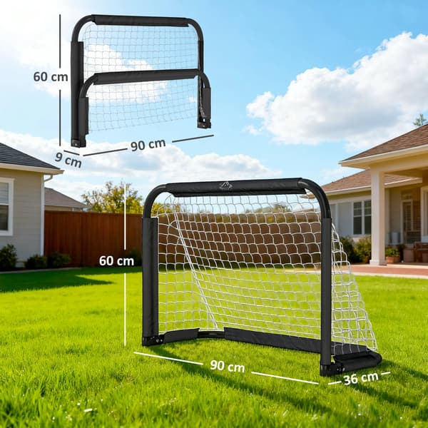 Fodboldmål, Bærbart Design, Ideelt til Udendørs Leg,sort