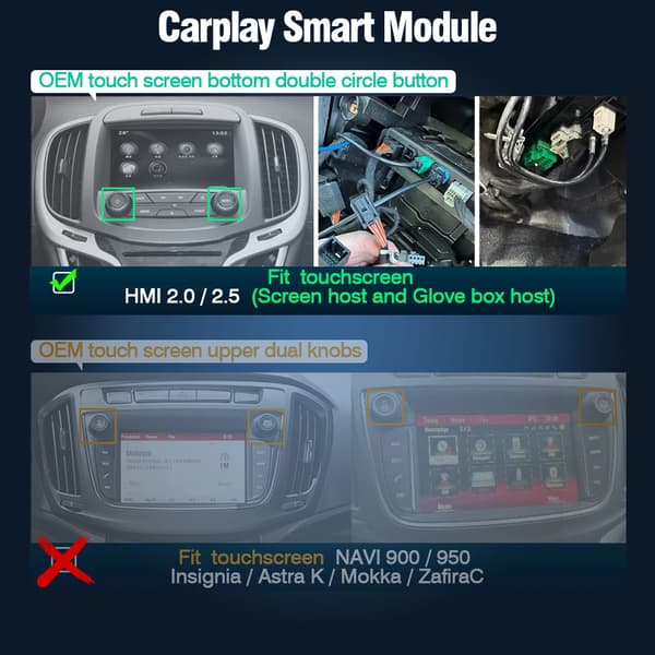 CarPlay och Android Auto Dekoder, Mediaplayback, Enkel Installation,Touchscreen HMI 2.0/2.52013-18