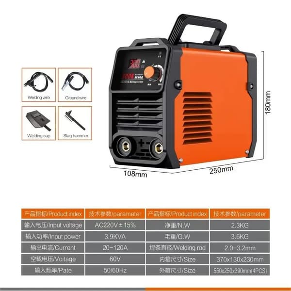 Svetsare, Högströmseffekt, Bärbar Design,orange