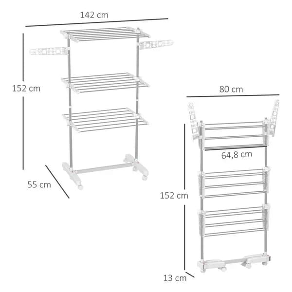 Tøjstativ, 3-lags design, robust konstruktion,T0002-01-12332