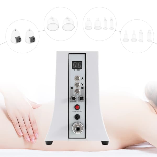 Vakuumterapi Maskine, 32 Kopper, LCD Timer,Hvid