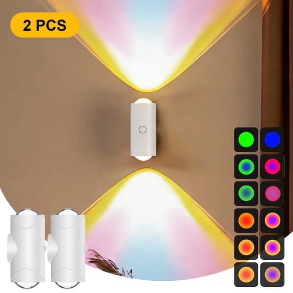 Nattlampa, uppladdningsbar, rörelsesensor, vit-2st