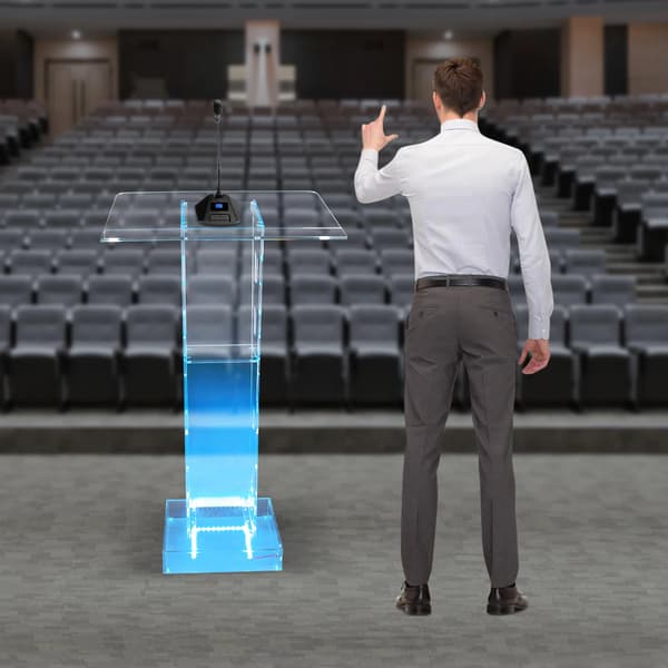 Presentationspodium, LED-ljus, Robust design, Klar