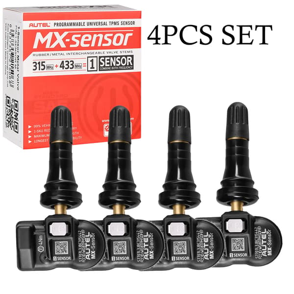 TPMS-sensor, 315MHz & 433MHz kompatibilitet, nem installation,4PC Gummi Sensor