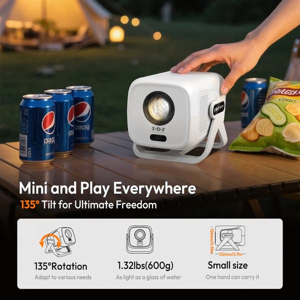 Projektor, Full HD Opløsning, Smarte Streamingfunktioner,N6 -Native 1080P