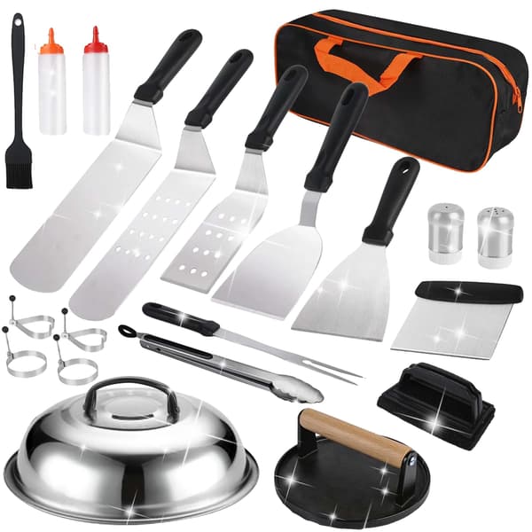 Grillværktøjssæt, Rustfrit Stål, Ergonomisk Design,29stk