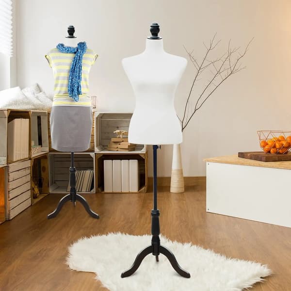 Sömnadsmannequin, justerbar höjd, hållbar design, vit