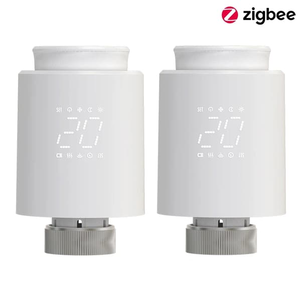 Smart Termostat Radiatorventil, Fjärrkontroll, Röstaktiverad,Zigbee-2PCS