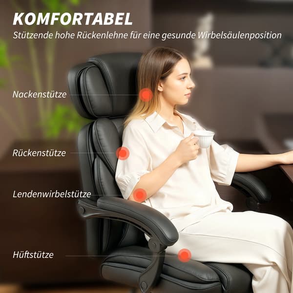 Kontorstol, Ergonomisk Design, Justerbar Højde,sort