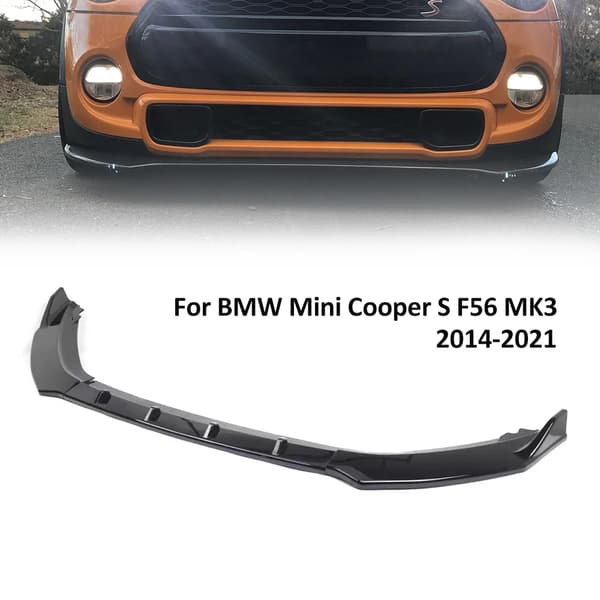 Front Lip Spoiler, Holdbart ABS Plastik, Nem Installation,sort