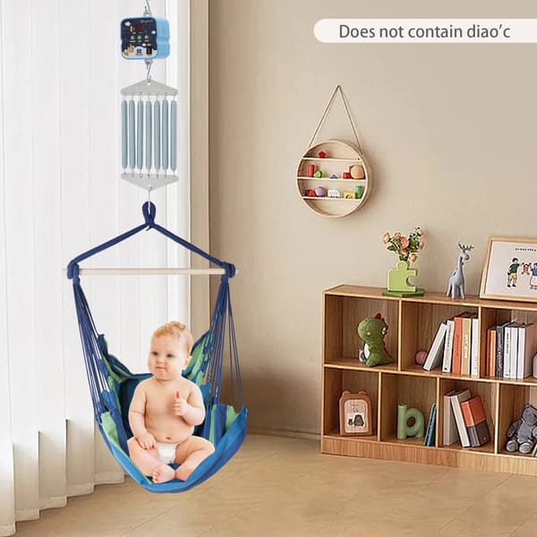 Babyswingkontroll, 9-hastighets vibration, fjärrkontrollfunktion,Blå