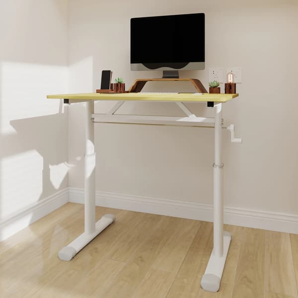 Justerbart Studiebord, Højdejusterbart, Multifunktionelt Design,Træ+ 60*80cm