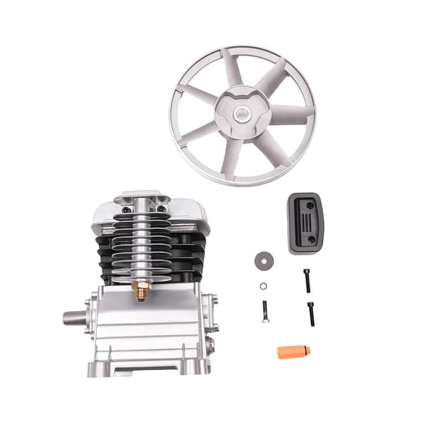 Luftkompressor Pumpehoved, 2 Cylinder, 8Bar Stempel Pumpe,grå