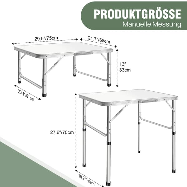 Fällbart Campingbord, Höjdjusterbart, Bärbart Design,Fällbord
