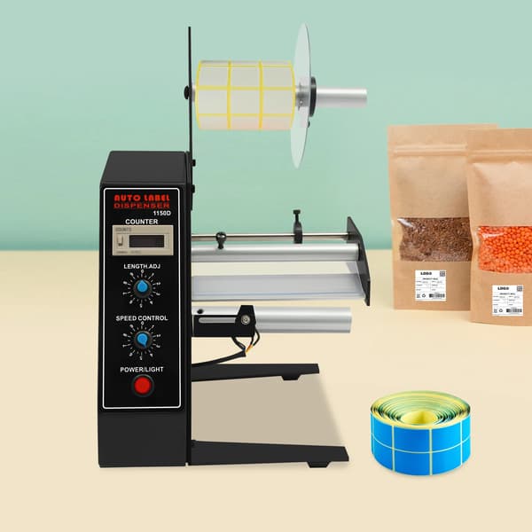 Etikette dispenser, Automatisk drift, Justerbar hastighed,sort