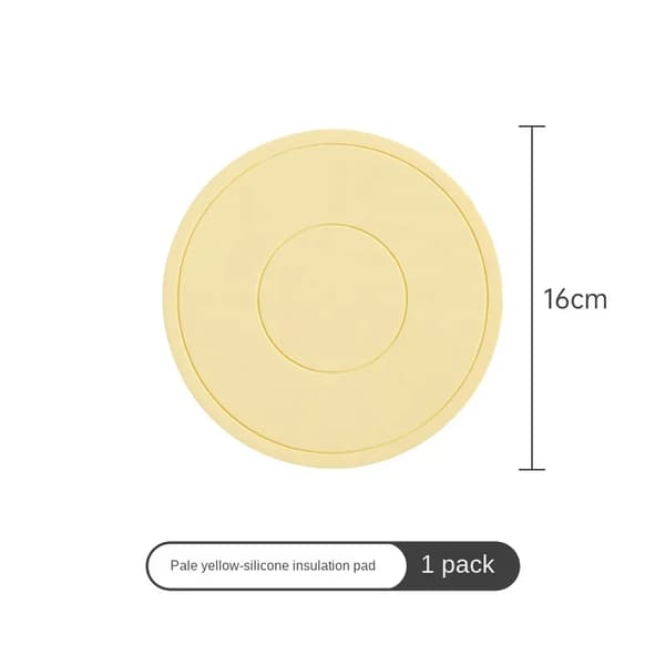 Coaster, Varmebestandig, Silikone Materiale,16cm-e, Rund-e, H45 Bleg gul
