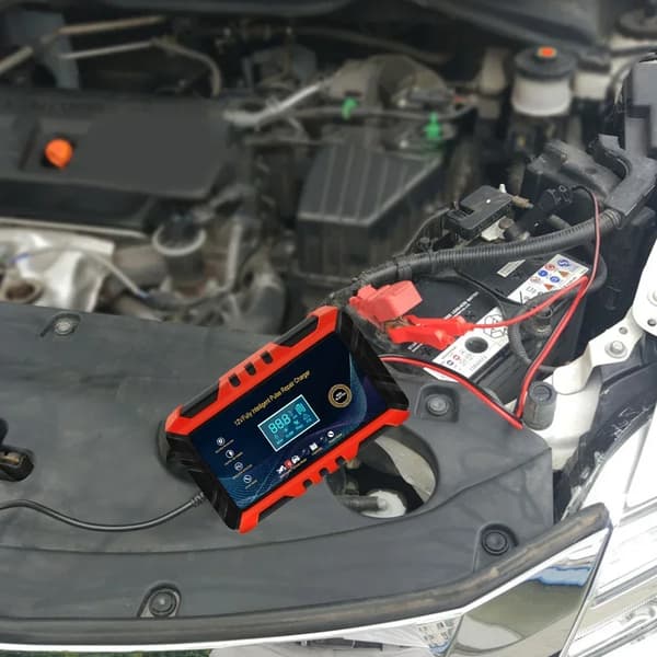 Bilbatteriladdare, 12V Utgång, 6A Ström, LCD Skärm, ABS Plast, CE Certifierad