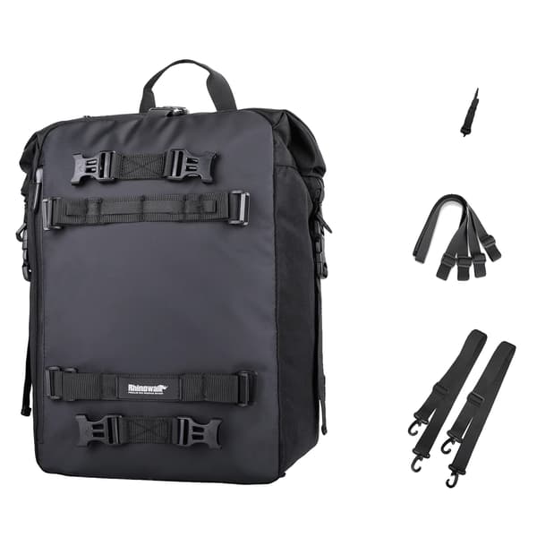 Motorcykel Bagagerumstaske, Vandtæt Materiale, Multifunktionelt Design,Sort 30L