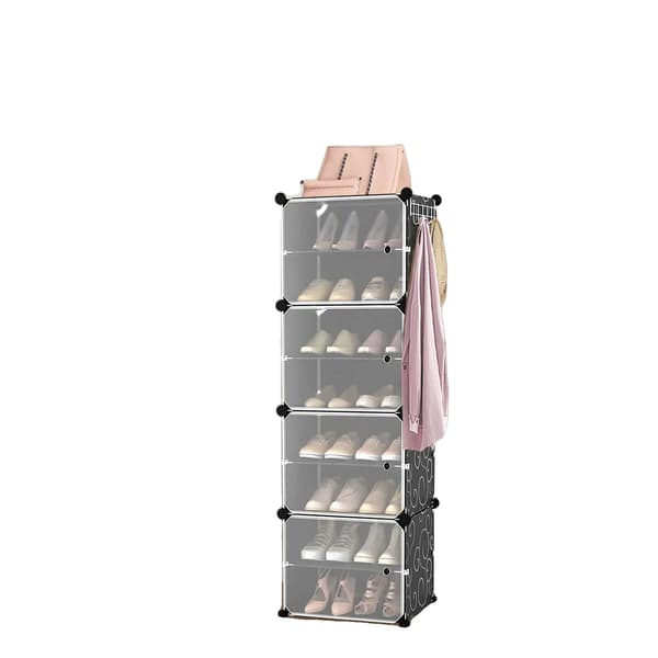 Sko Rack, Modulær Opbevaring, Nem Samling,sort