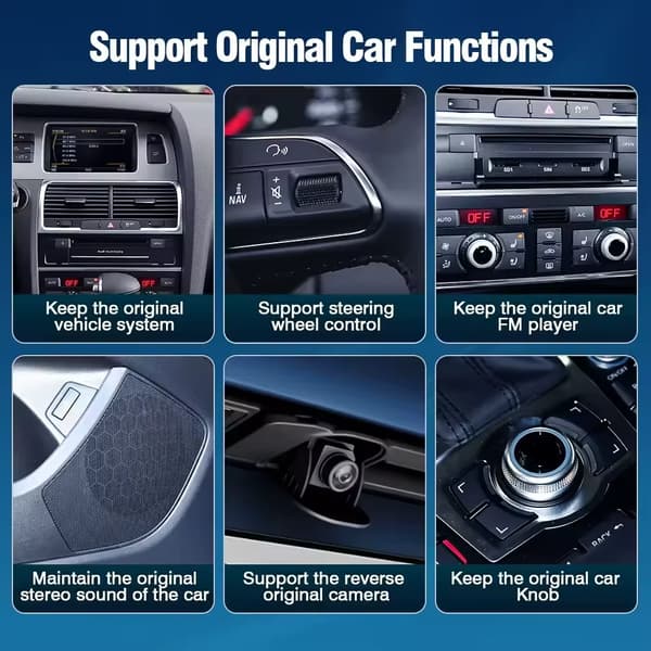 Trådlös CarPlay Android Auto Dekoder, Skärm Spegling, OEM Kontroll Bevarande,För A6 Q7 MMI 3G