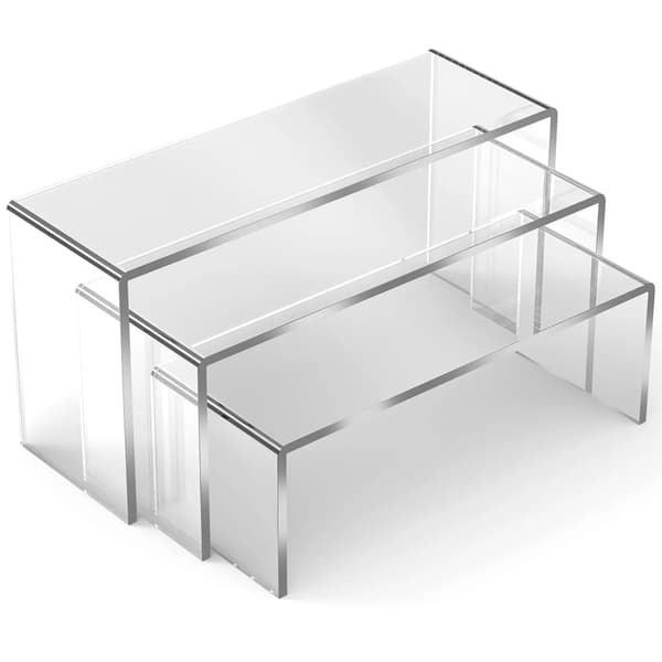 Acryl Display Stativ, Letvægtsdesign, Alsidig til Desserter og Smykker,3-delt sæt