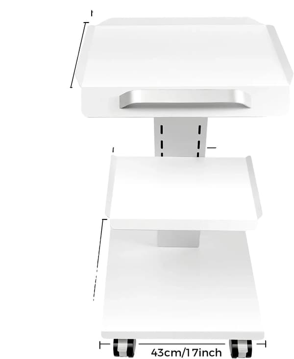 Laboratorievagn, Multifunktionell 3-nivådesign, Lätt rörlighet,VIT