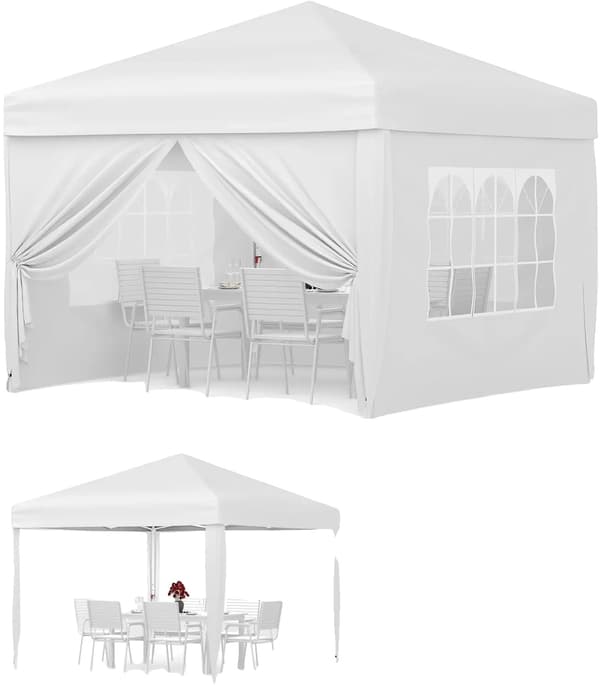 Paviljong, Vattentät Tältduk, Snabb Pop-Up Design,Vit