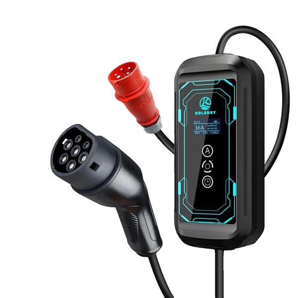 EV-lader, Bærbart design, Justerbar strøm,11KW-10M