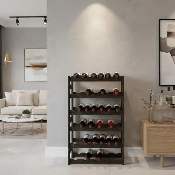 Vinkyl, fristående design, rymmer 30 flaskor,svart
