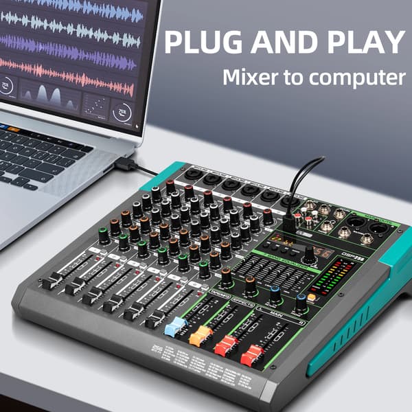 Lydmixer, indbyggede rumklangseffekter, USB- og Bluetooth-forbindelse,MG6